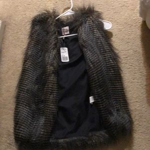 Faux feather vest